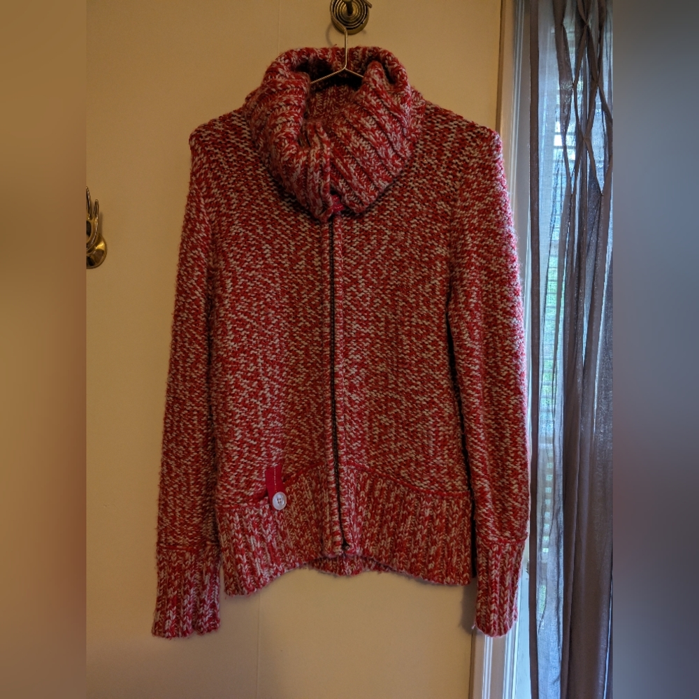 lolë chunky knit zipper sweater sz L